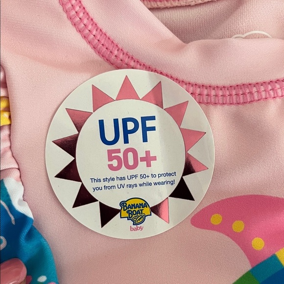 Kids Pink Sea Turtle Bathing Suit Set SPF 50+ - Picture 3 of 4